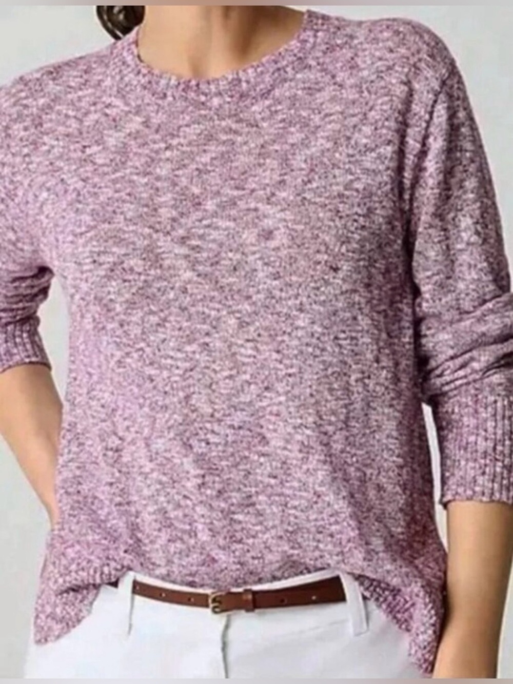 J. Crew Women’s Crewneck Beach Sweater in Grape Magenta Size Large